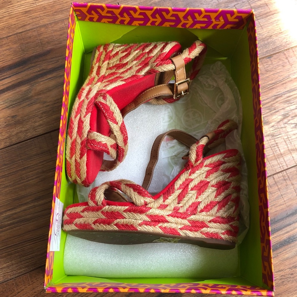 Tory Burch Camellia Wedge Espadrilles